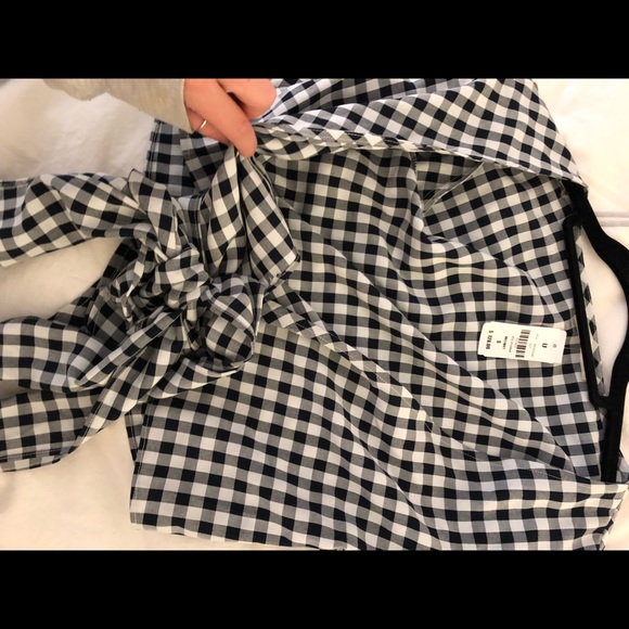 Plaid Long Sleeve Tie Top - Picture 2 of 6